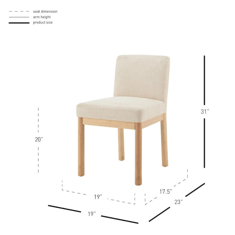 Chaises de salle à manger dossier bas/dossier haut (lot de 2)