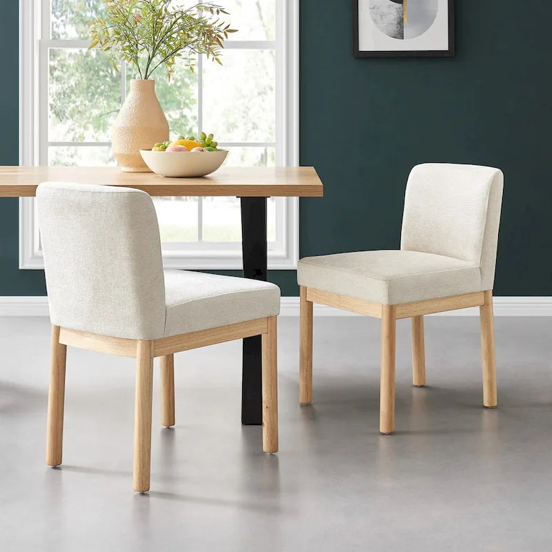 Chaises de salle à manger dossier bas/dossier haut (lot de 2)