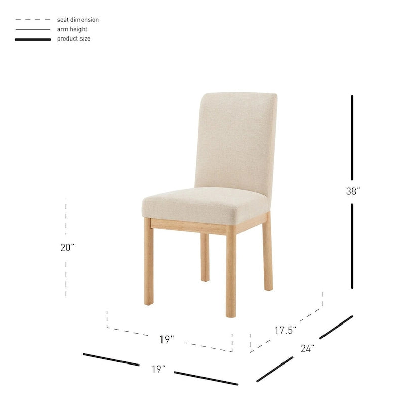 Chaises de salle à manger dossier bas/dossier haut (lot de 2)
