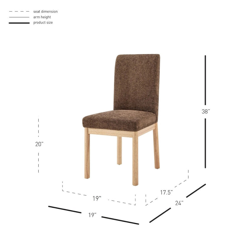 Chaises de salle à manger dossier bas/dossier haut (lot de 2)