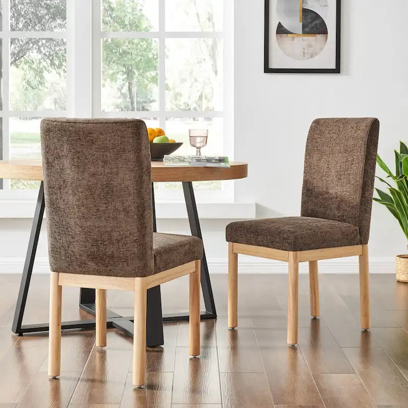 Chaises de salle à manger dossier bas/dossier haut (lot de 2)