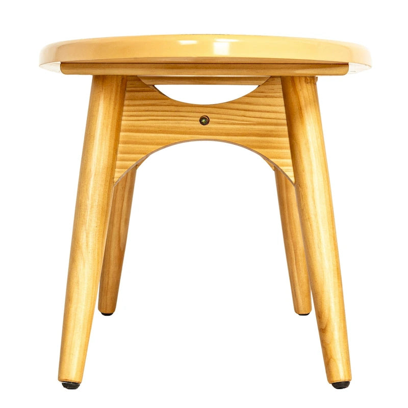 Table basse ovale planche de surf rayée, multicolore