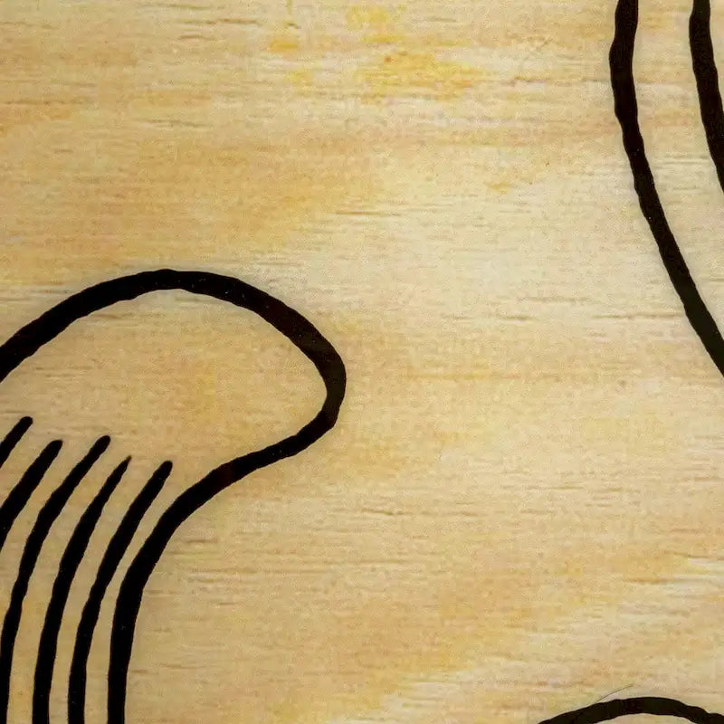 Table basse ovale planche de surf rayée, multicolore