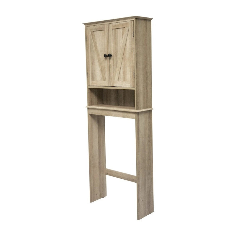 Meuble de rangement pour cabinet de toilette de ferme marron avec 2 étagères