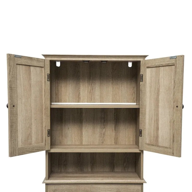 Meuble de rangement pour cabinet de toilette de ferme marron avec 2 étagères