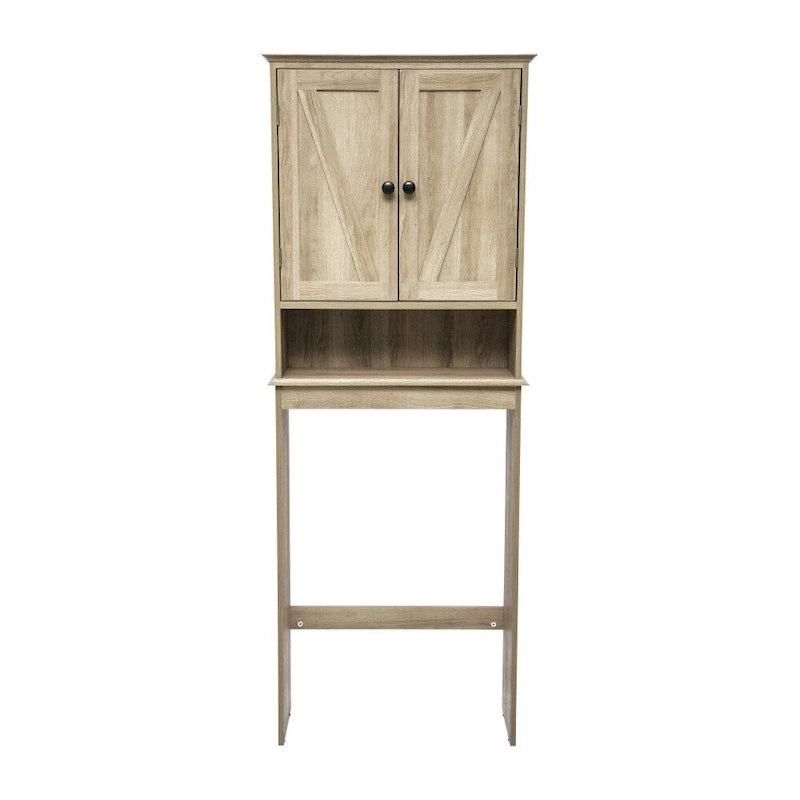 Meuble de rangement pour cabinet de toilette de ferme marron avec 2 étagères