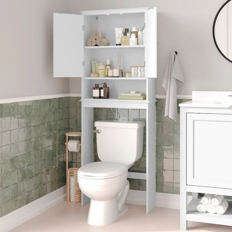 Meuble de rangement pour cabinet de toilette de ferme marron avec 2 étagères
