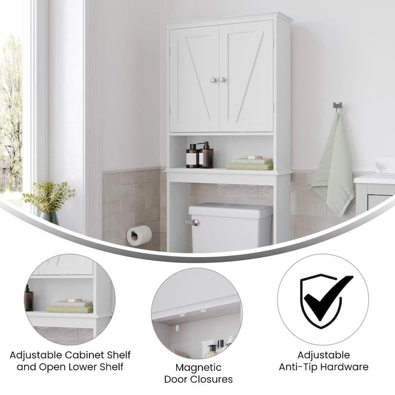 Meuble de rangement pour cabinet de toilette de ferme marron avec 2 étagères