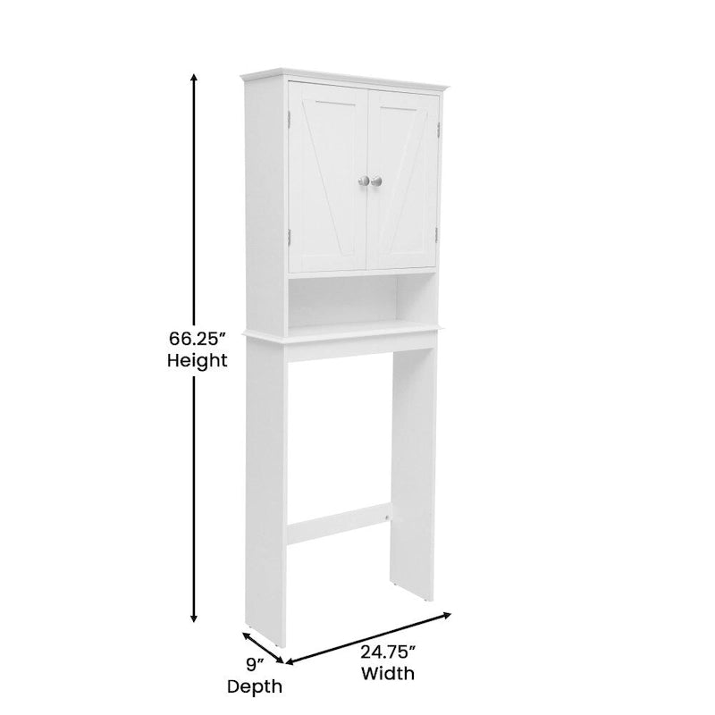 Meuble de rangement pour cabinet de toilette de ferme marron avec 2 étagères