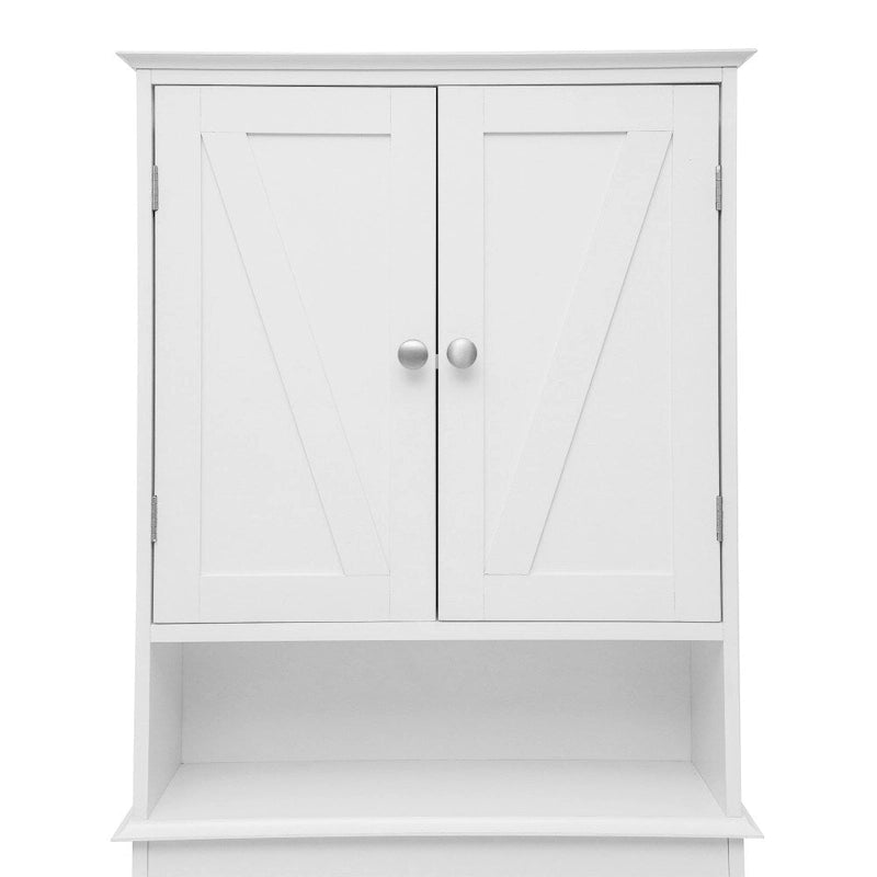Meuble de rangement pour cabinet de toilette de ferme marron avec 2 étagères