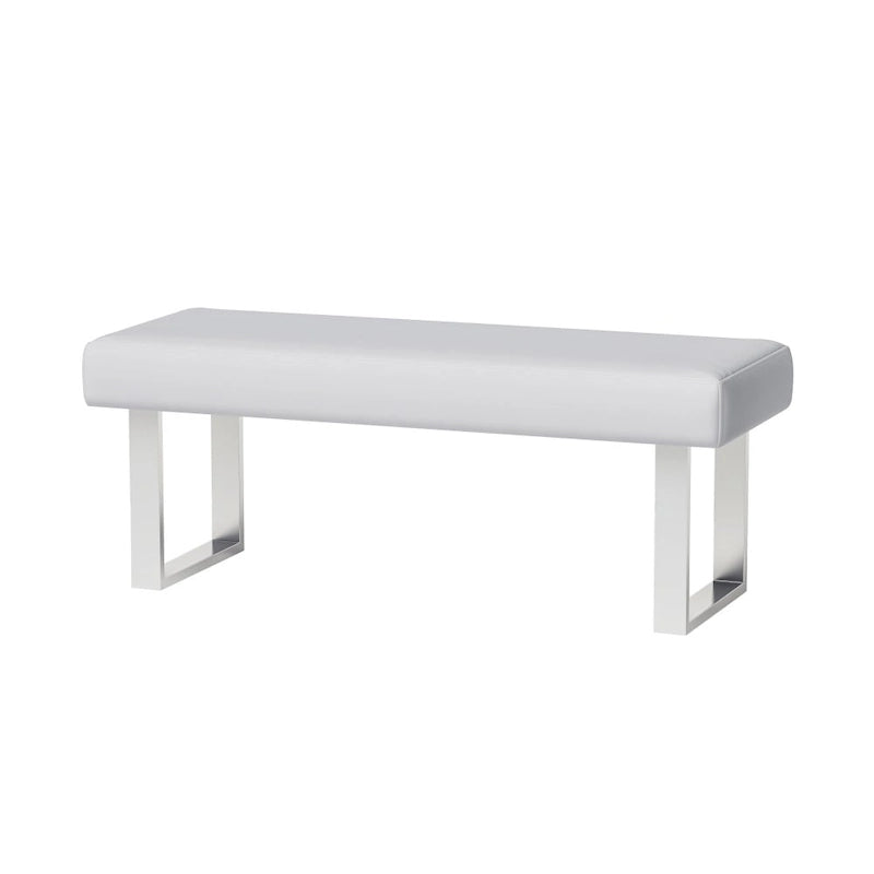 Somette Leah White Dining Bench - Dining Bench